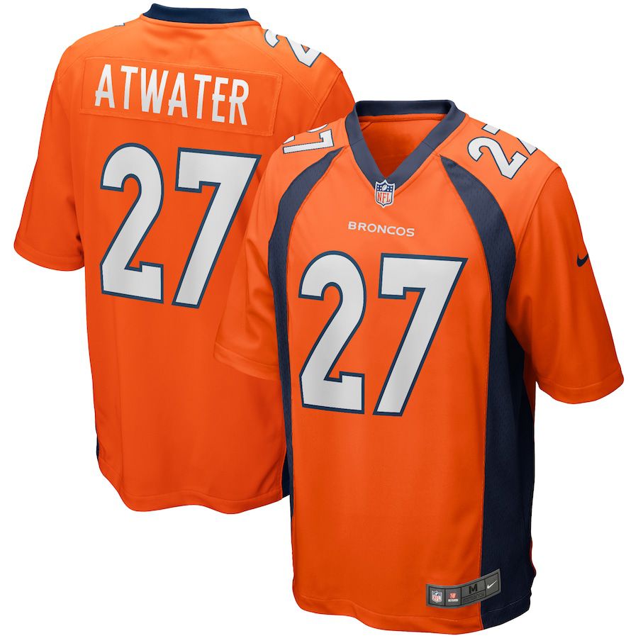 Men Denver Broncos 27 Steve Atwater Nike Orange Game Retired Player NFL Jersey